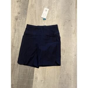 Lady Hagen Women’s 7” Pull-On Golf Shorts XS Navy Tummy Control Moisture-Wick